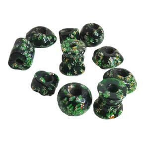 Vintage Millefiori Style Glass Floral Beads Assorted Set of 10 READ